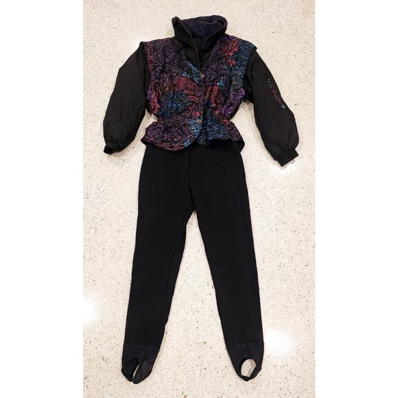 Vintage Innsbruck Skiing Passport Embroidered Snow Ski Suit Mobwife Multi Size 6 - Picture 1 of 16